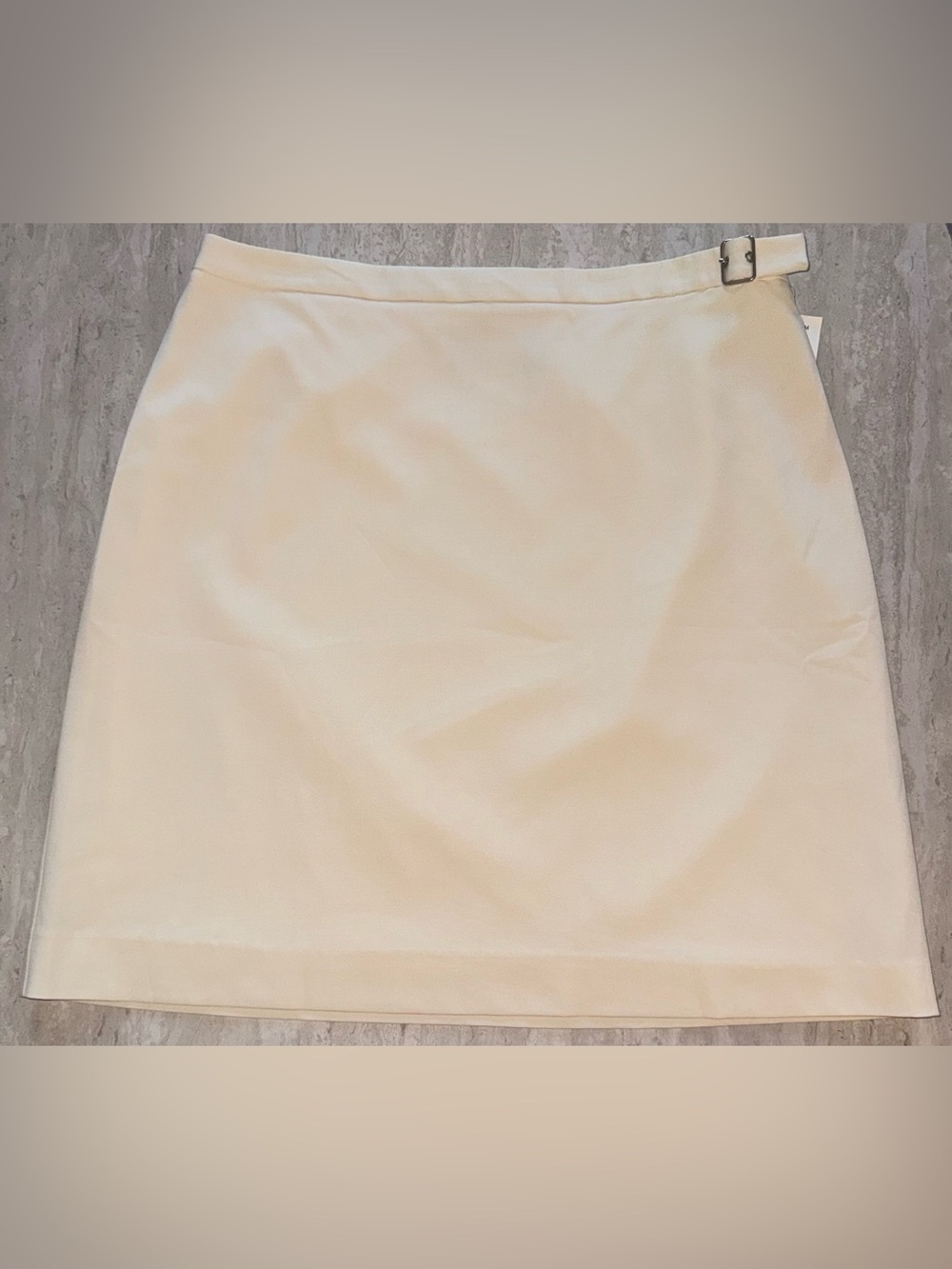 Preview Collection Cream Mini Skirt with Side Buckle